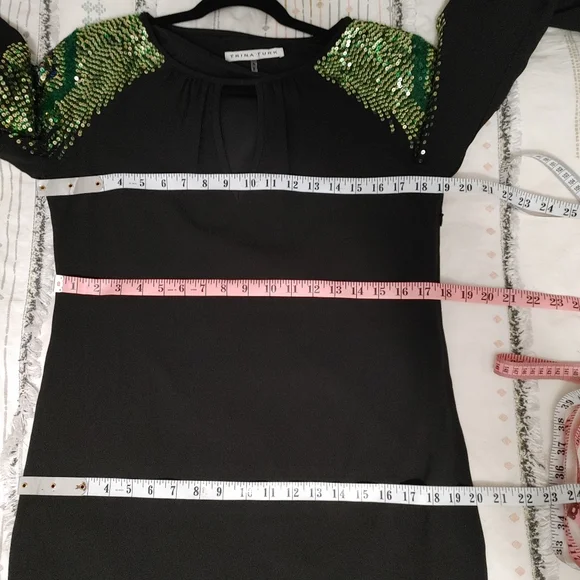Trina Turk peacock sequin mini dress size 6 - Picture 14 of 15